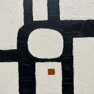 Monolithic Silence: A Structural Study In Charcoal, White, And Burnt Orange Imperium — Laurent Fabre