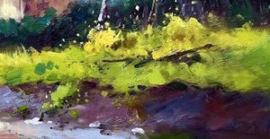 Impressionist Sunlit Rural Landscape With Path