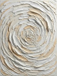 Ätherischer Wirbel Aus Skulpturalem Licht In Monochromem Impasto-relief — David Moreau