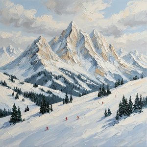 Monolithische Alpine Gelassenheit: Eine Singuläre Vision Von Ewigem Schnee Und Karmesinroter Bewegung — Christian Noiret