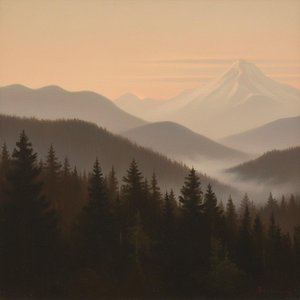 Ethereal Solitude: The Golden Haze Of Eternal Peaks — Jacques Villedieu