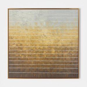 Golden Stratification Of Light Through A Rhythmic Veil Of Ethereal White Lines — David Moreau