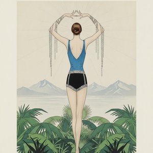 Radiating Light Over Tropical Silhouettes And Blue Mountains — Valentin Laurent De Courcey