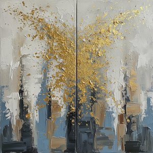Gilded Fractures Amidst Charcoal Spires — David Moreau