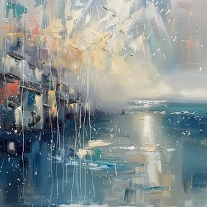 Ethereal Horizon: A Solitary Impression Of Mist And Coastal Light — Christian Noiret