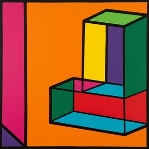 Chromatic Monoliths In Isometric Motion: A Singular Geometric Study Of Vibrant Structure — Caroline Pelletier