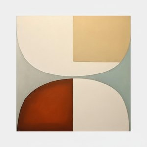 Monolithic Serenity In Ochre And Sage: A Singular Study Of Geometric Harmony — Laurent Fabre