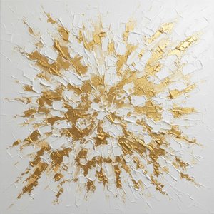 Espansione Dorata Radiante: Una Sinfonia Scultorea Di Oro E Luce Bianca Pura — David Moreau