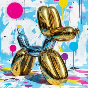 Vergoldete Strahlkraft Inmitten Einer Spontanen Symphonie Aus Chromatischem Spritzer Und Fließender Bewegung — Philippe Masson