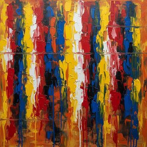 Rythmes Descendants De Lumière Primaire En Impasto Épais D'ocre Et De Terre — Christian Noiret
