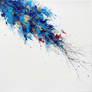 Celestial Fracture: A Singular Study In Ultramarine Impasto And Gilded Kinetic Chaos — Christian Noiret