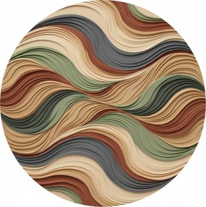 Eternal Strata: A Meditative Tondo Of Rhythmic Earth And Serene Undulating Waves — Laurent Fabre