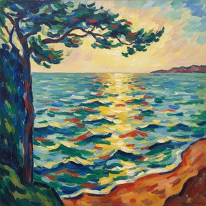 Luminous Fragment: Coastal Rhythms In Ochre And Azure — Marc Duvallier