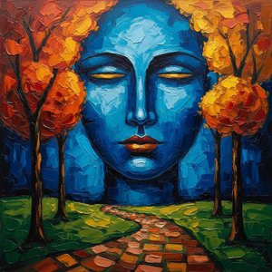 Ewiger Azurblauer Monolith: Eine Meditative Reise Durch Herbstliche Echos Und Blaue Gelassenheit — Christian Noiret