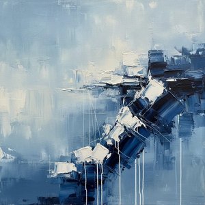 Fragmented Monoliths In Midnight Blue: A Singular Study Of Gravity And Form — Laurent Fabre