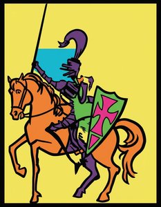 The Radiant Cavalier: A Vibrant Monolith Of Bold Color And Graphic Grace — Caroline Pelletier