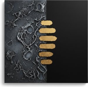 Monolithische Goldfragmente Inmitten Einer Holzkohle-leere Und Silberner Erde