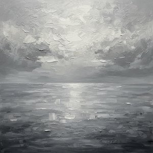 Monolithisches Licht Inmitten Der Turbulenten Schatten Eines Urzeitlichen Monochromen Meeres — Laurent Roche, Soft Minimalism