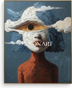 Fragmented Vision In Ochre And Azure: A Monumental Surrealist One-of-one Masterpiece — Laurent Baudry