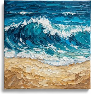 Monumental Surge: A Sculptural Study Of Rhythmic Cerulean Waves And Golden Shoreline — David Moreau