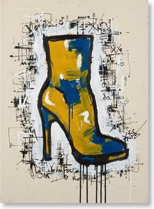 Ephemeral Echoes Of The Ochre Silhouette In A Chaos Of Calligraphic Motion — Laurent Charpentier