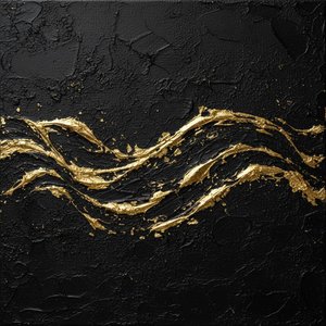 Gilded Veins Of Midnight: A Monumental Study In Spontaneous Golden Fluidity — David Moreau