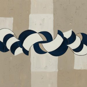 Monolithische Rhythmen In Marineblau Und Taupe: Ein Einzigartiges Meditatives Abstraktes Meisterwerk — Laurent Fabre
