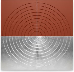 Symmetrical Resonance Of Terracotta And Silver In A Monumental Radial Relief — Laurent Fabre