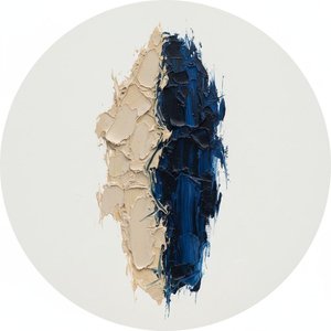 Monolithic Convergence Of Midnight Tides And Sculpted Cream Impasto In Eternal Orbit — Christian Noiret