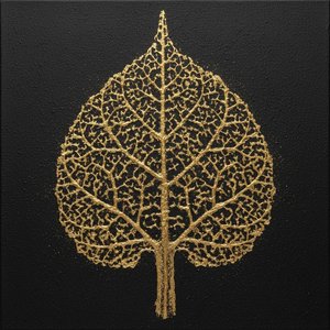 Gilded Veins Of Eternity: A Monumental Golden Skeleton In Midnight Void — David Moreau