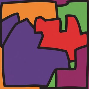 Levende Fragmenter Av Glede I En Dristig Mosaikk Av Sammenflettede Prismatiske Former
