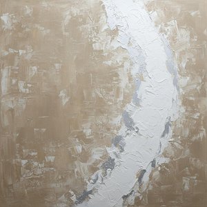 Monolithische Echos von Sand und Licht in einer singulären Impasto-Bewegung