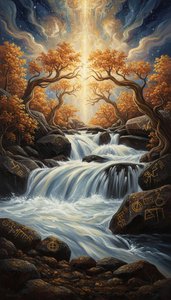 The Empyrean Threshold: A Vision Of Gilded Eternity — Jacques Villedieu