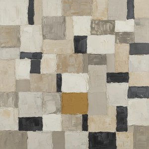 Fragmentierte Erde: Eine Monolithische Studie In Ocker Und Strukturierter Impasto-relief — Laurent Fabre