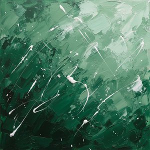 Emergent Emerald Tides: A Monumental Study In Impasto And Ethereal White Motion — Christian Noiret