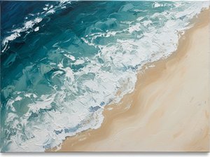 Ephemeral Tides: A Sculptural Study Of Deep Teal Waves And Cresting Foam — Laurent Roche