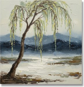 Solitary Willow In Muted Mist: A Meditative Study Of Earth And Sky — Laurent Roche