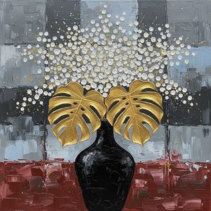Celestial Gold Radiance Amidst A Monolithic Grid Of Midnight And Crimson Impasto — David Moreau