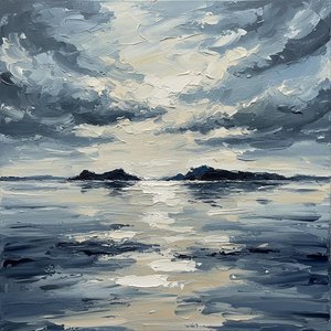 Ecouri Luminoase Ale Orizontului De Ardezie: Un Studiu Meditativ Singular În Impasto Gros