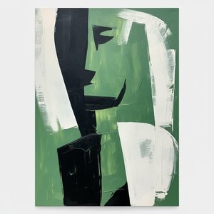 Monolithic Sage Shadows With Sweeping White Gestures In A Singular Masterpiece — Laurent Fabre