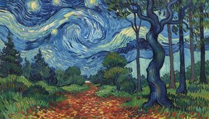 Himmlische Turbulenzen: Eine Ewige Umlaufbahn In Blau Und Gold — Hugo Faubert
