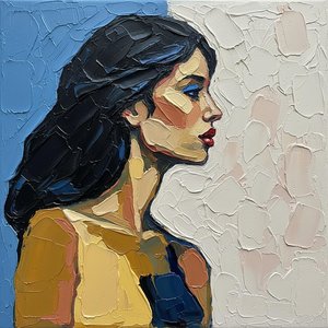 Ethereal Silhouette In Midnight Blue And Ochre: A Monumental Impasto Study — Christian Noiret