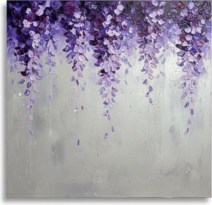 Ethereal Cascades Of Midnight Violet Petals Weeping Into A Silent Silver Void — Laurent Fontaine