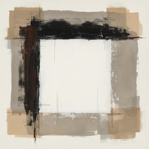 Monolithic Silence: An Abstract Study In Ochre, Shadow, And Structured Void — Laurent Fabre
