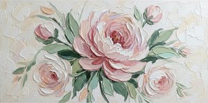 Ethereal Peonies In Relief: A Monumental Study Of Sculptural Serenity And Soft Impasto — David Moreau