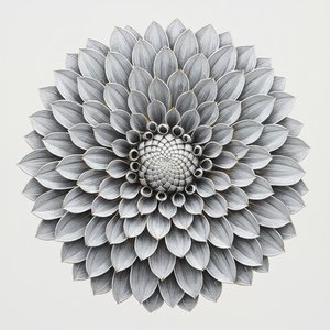 Monolithic Silver Bloom: A Singular Study In Metallic Radial Symmetry And Grace — David Moreau