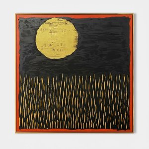 Celestial Radiance Over Silent Reeds In A Monumental Nocturnal Abstract Composition — Laurent Vionnet
