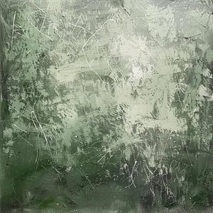 Ethereal Moss And Silver Veins: A Monochromatic Study In Organic Serenity — David Moreau