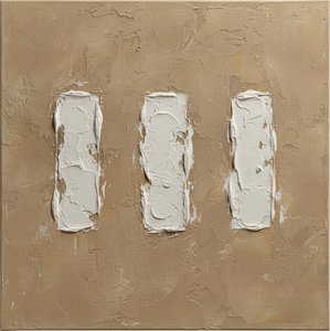 Trilogy Of Light: Monolithic White Impasto On A Timeless Ochre Plane — David Moreau