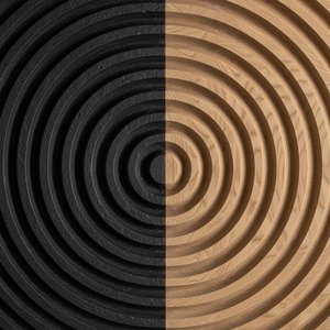 Radiale Konvergenz Von Obsidianmaserung Und Geschnitzter Eiche In Einem Einzigartigen Meisterwerk — Laurent Fabre